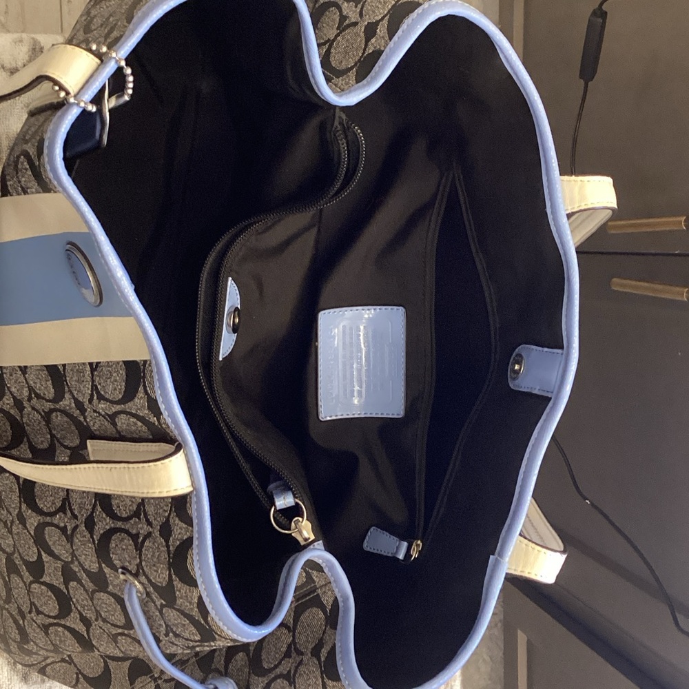 Coach Black and Blue Signature Tote